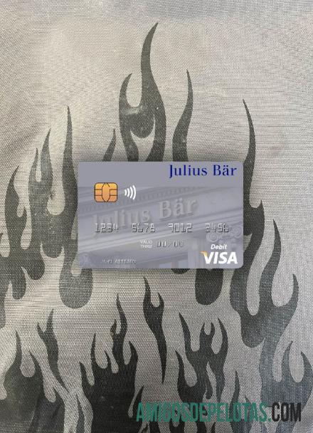 Cartão de débito Visa Julius Baer Group AG da Suíça Photolook Front amostra